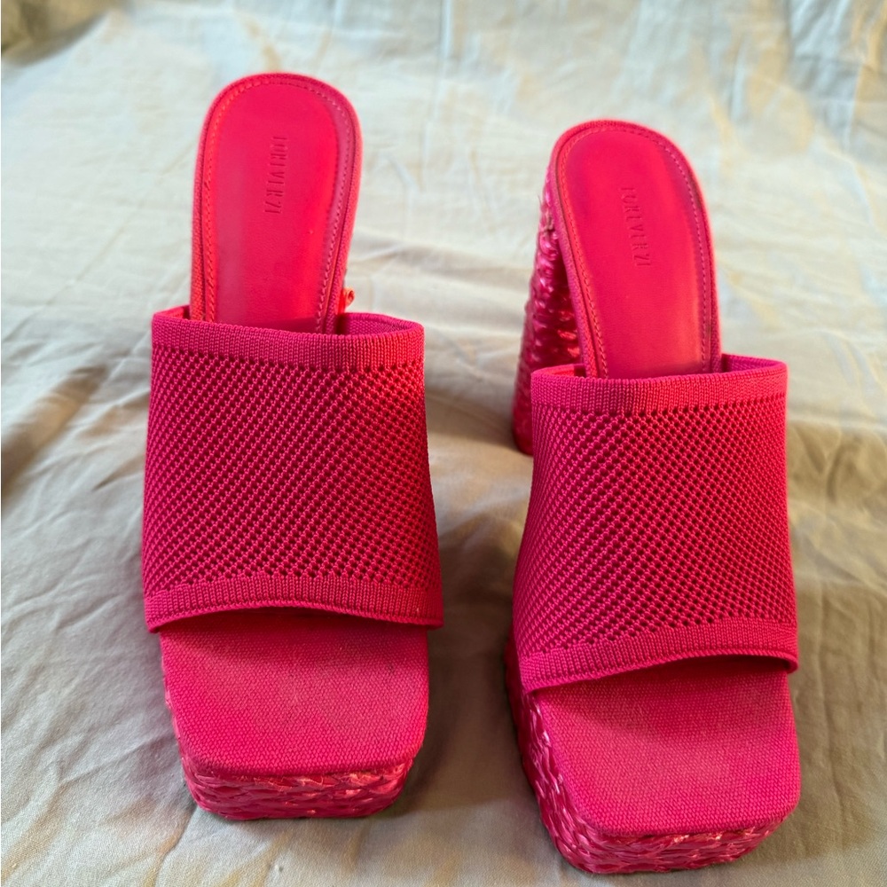 Forever 21 Hot Pink Platform Slide Mules - Picture 4 of 14
